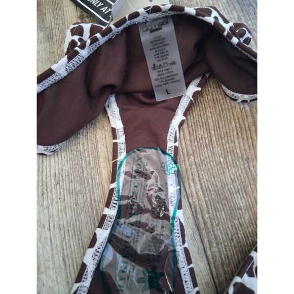 NWT Women's Damsel Girraffe Texture High Leg Bikini Bottoms, Large - Picture 6 of 7